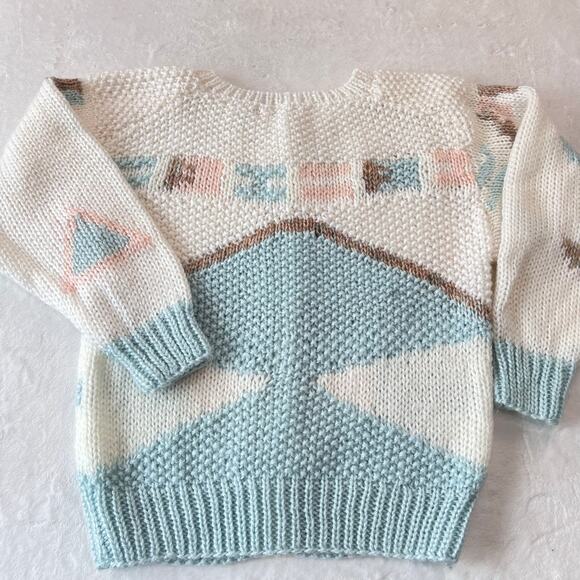 Lauren Hansen Vintage Knit Cardigan Sweater pastel Women’s size Small Geometric - Picture 2 of 6